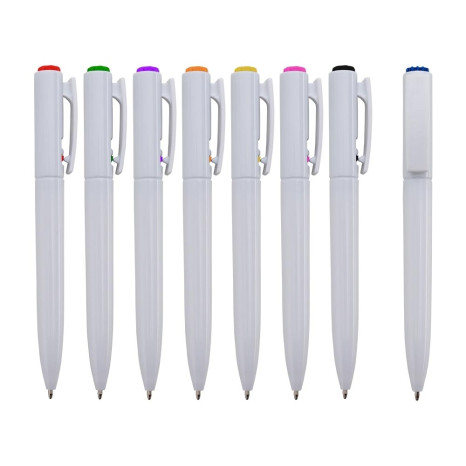 Caneta Personalizada Plástica Branca