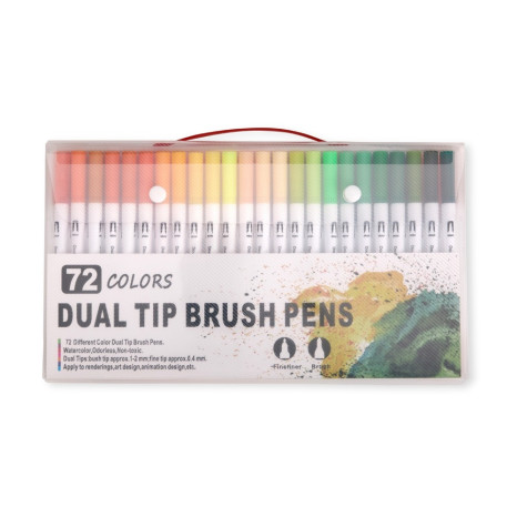 Kit Canetinhas Ponta Dupla 72 Cores Personalizada