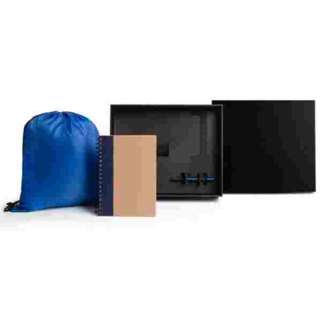 Kit Mochila, Caderno E Caneta - Azul - 3 Pçs Personalizado