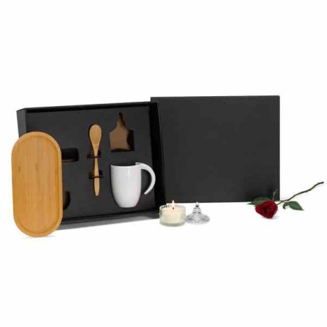 Kit Para Café Com Vela Aromatizada - 4 Pçs Personalizado