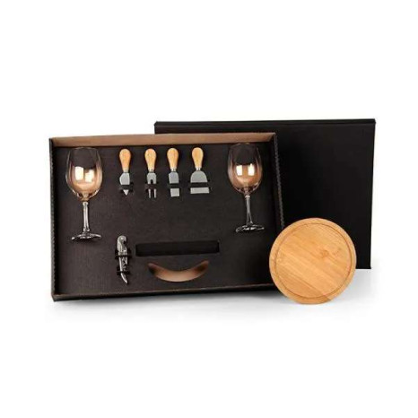 Kit Queijo e Vinho 8 Peças com Logo 